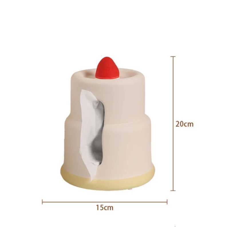 Ceramic Tissue Box Strawberries Cake Shape Cartoon Cake He Desktop Storage Paper Towel Holder Napkin Holder He Decoration Y251112