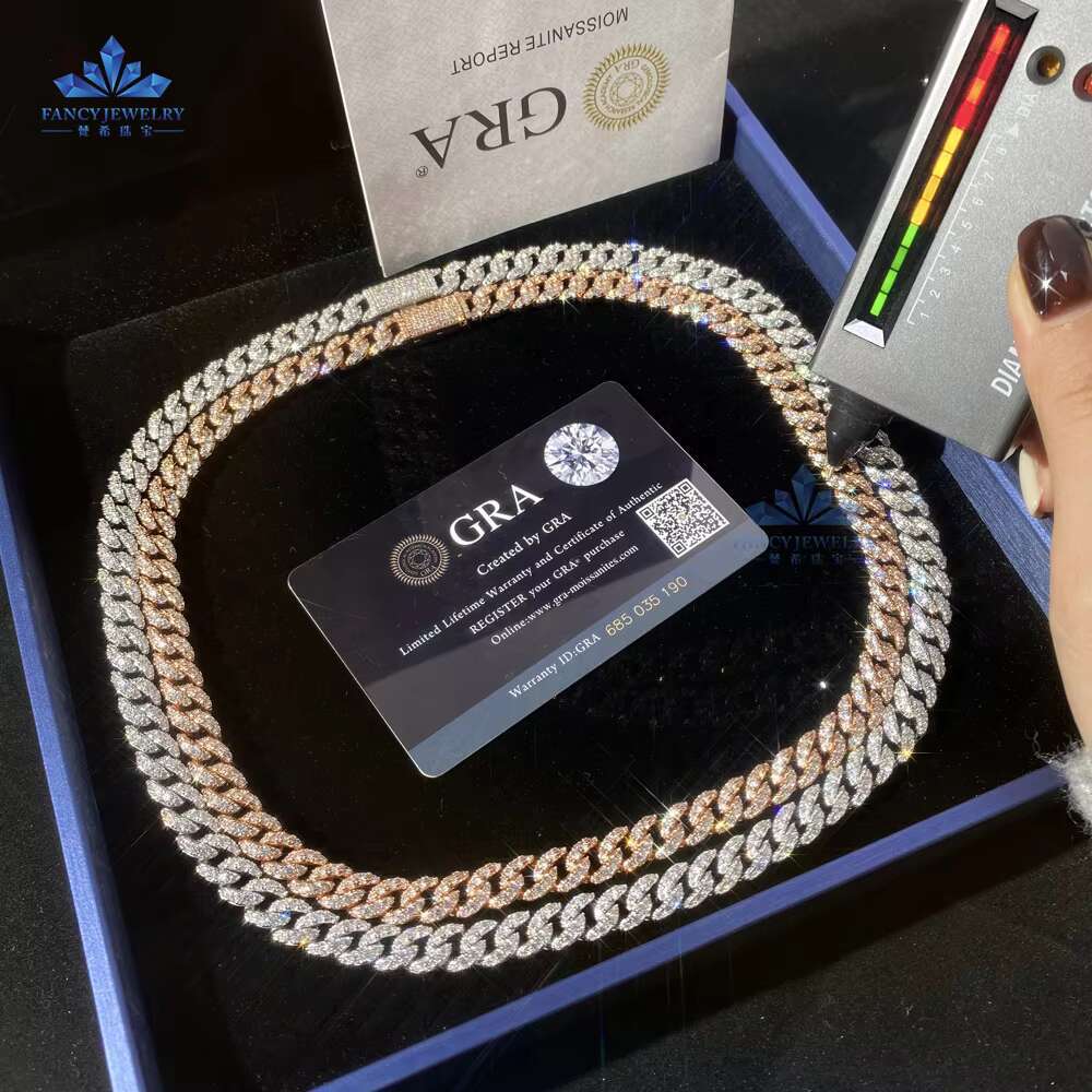 Hip Hop Jewelry Iced Out Cuban Link Chain 10mm Necklace Luxury Gold Plated Link Iced Out Diamond Chain for Men Women