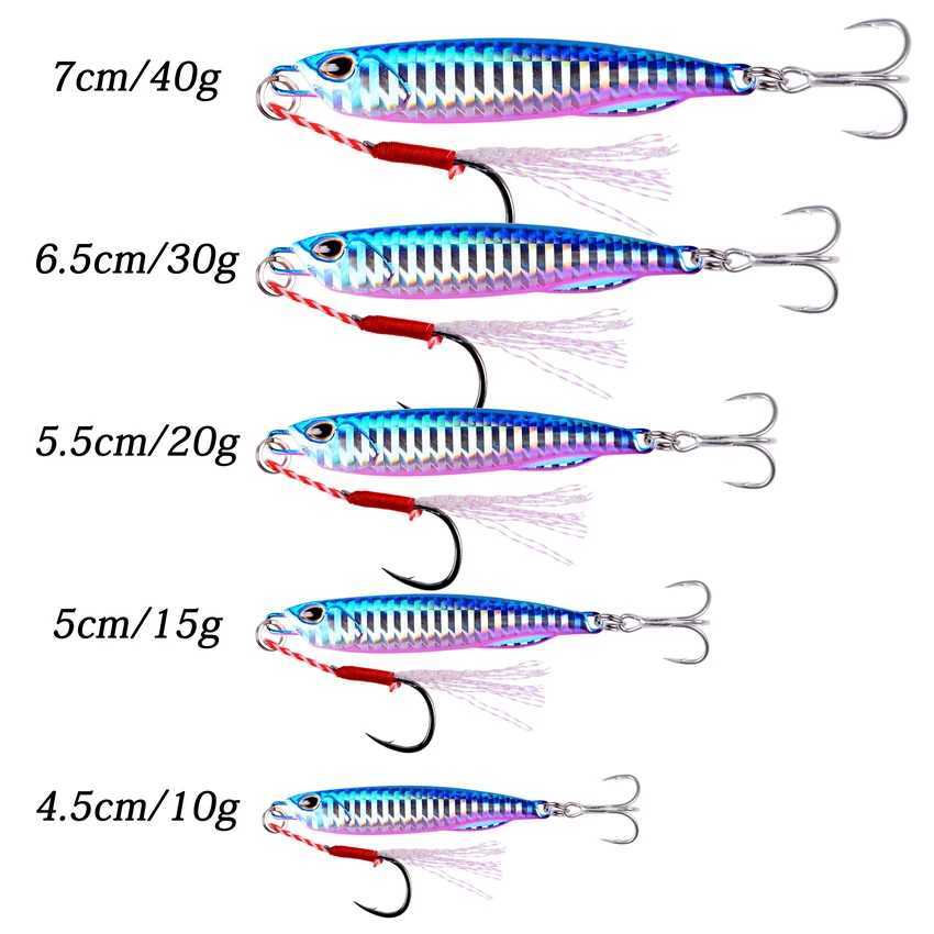 2023 Metal Jig Fishing Lure Weights 10g-40g Trolling Hard Bait Bass Sea Fishing Lures Tackle Trout Jigging Lure Jigs Saltwater Z250411