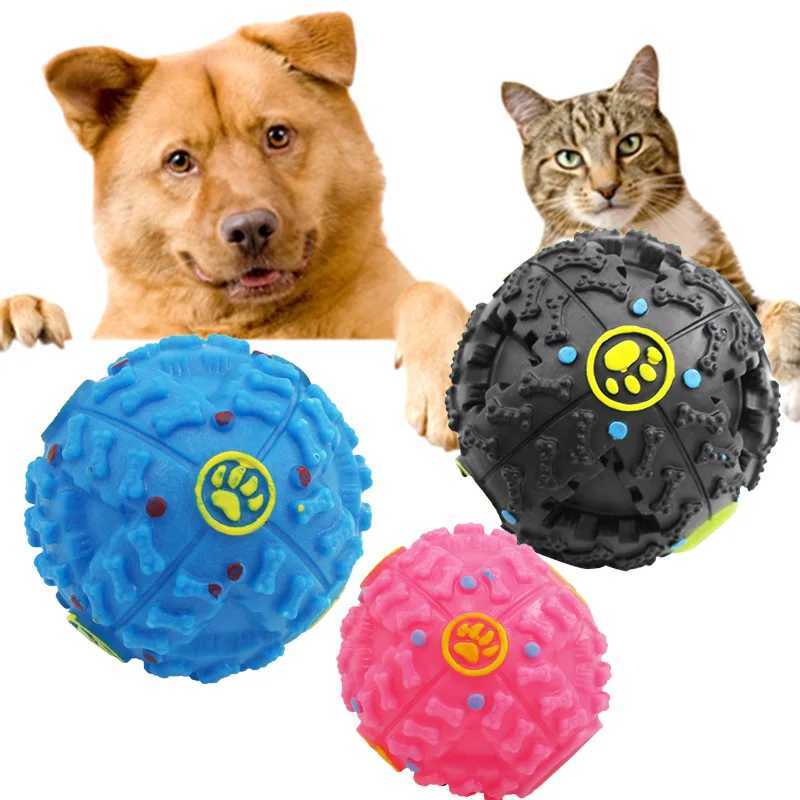 High Quality Dog toys with sound pet teeth cleaning oral leak pet food ball puppy kitten boring vocal entertainment toy T2504012