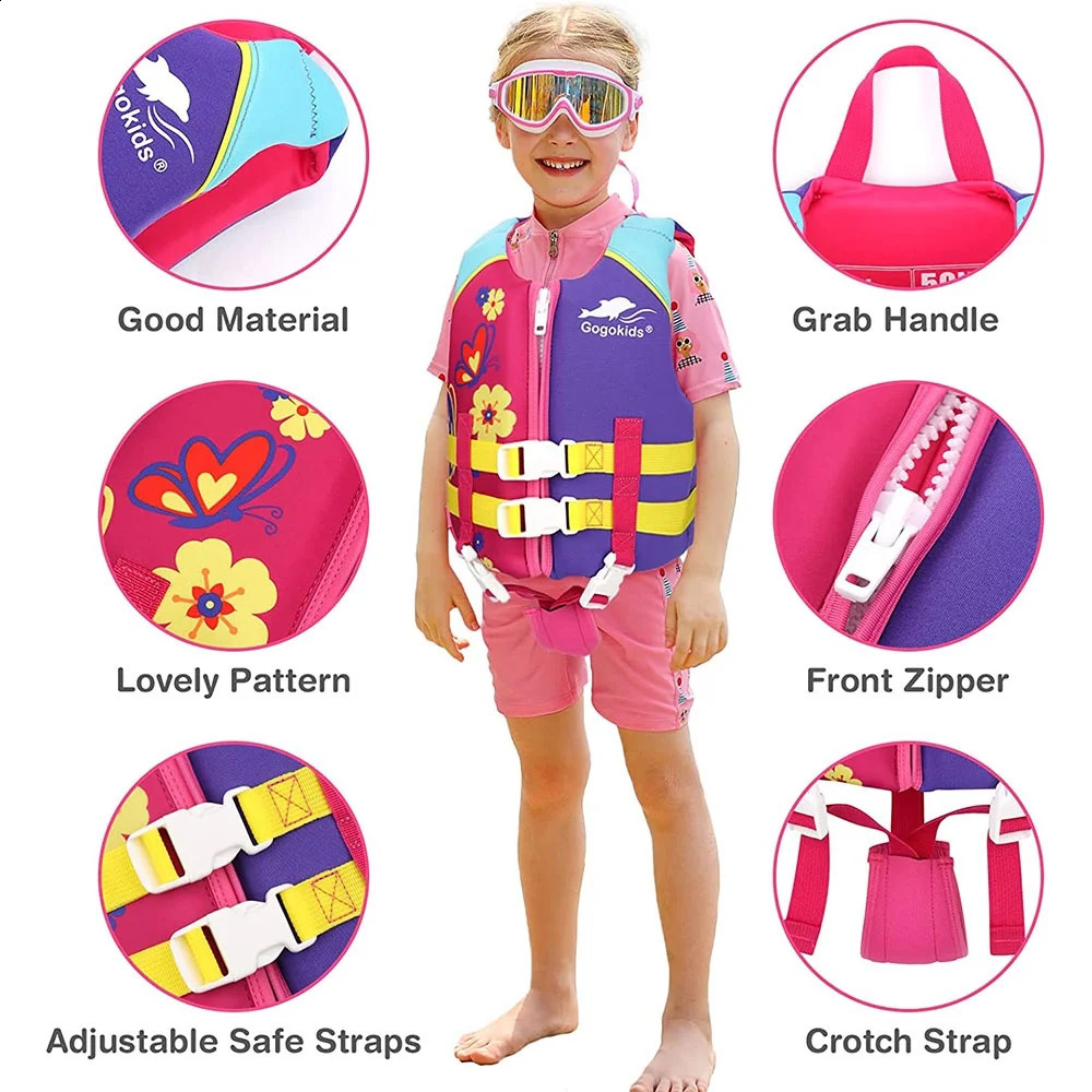 Childrens Life Jacket Neoprene Watersport Buoyancy Vest Water Sports Beach Surfing Swimming Sailing Rafting Safety Life Jacket 250411