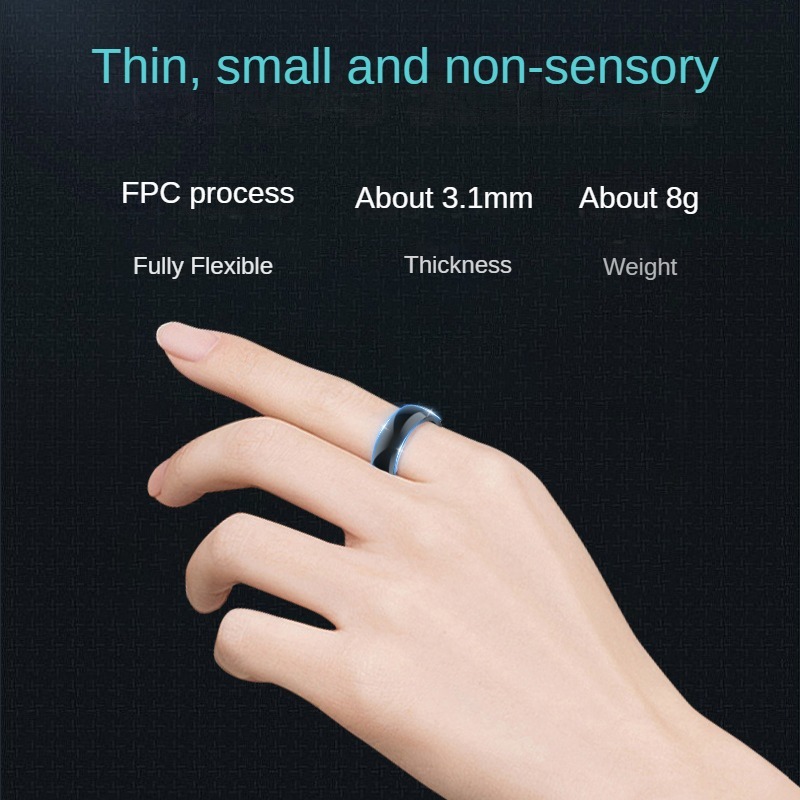 FL- Smart Ring Men Women IP68 Waterproof Heart Rate Blood Oxygen Sleep Health Monitor Sport Fitness Health Ring for Android IOS