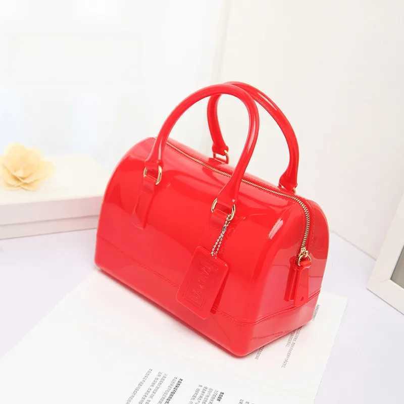 1 Jelly Cross Shoulder Bag PVC Transparent Pillow shaped Handbag Macar Colorful Womens Casual Handbag European StyleXJ250412