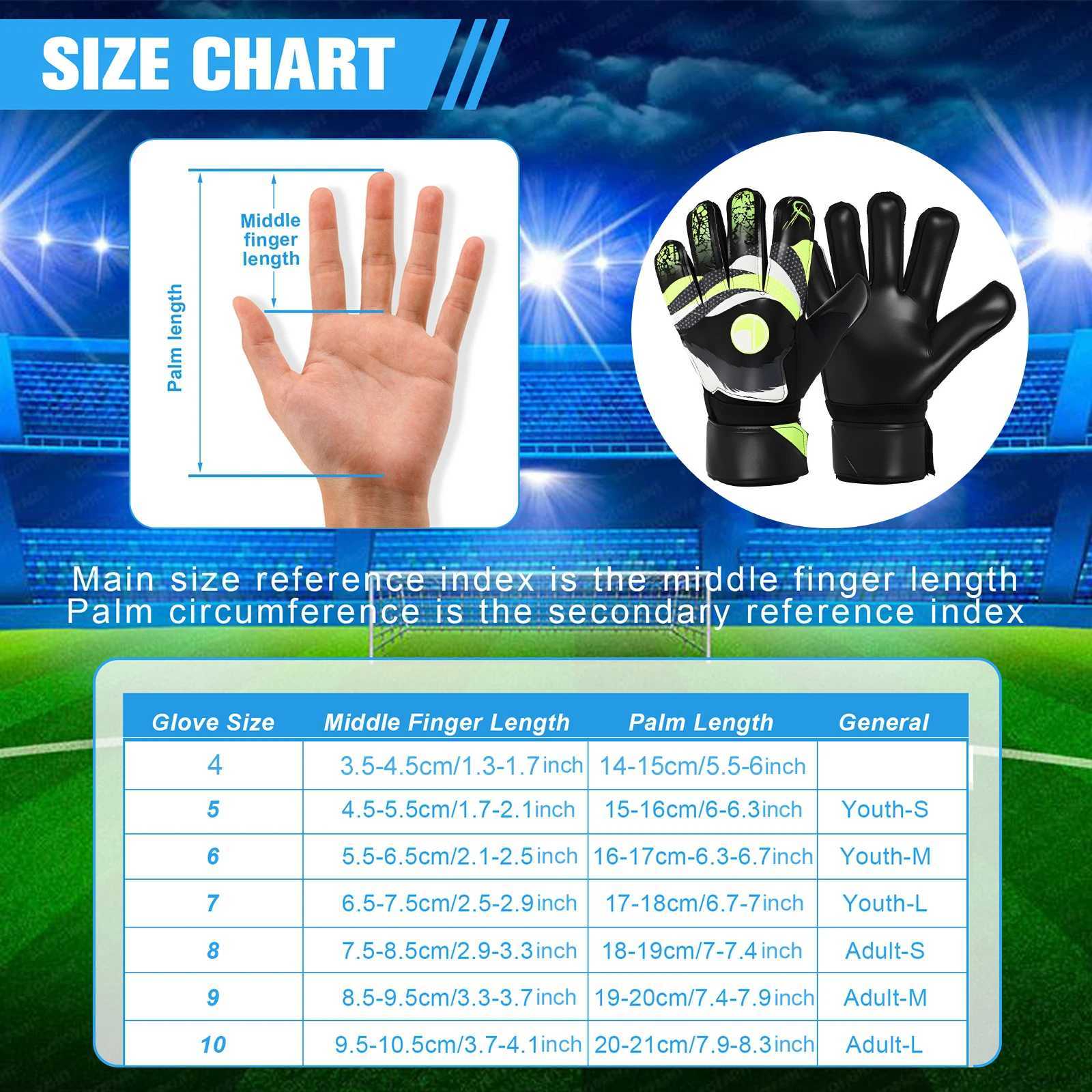 Football goalkeeper gloves suitable for teenagers adults and children professional football gloves strong grip finger protectionXJ250412