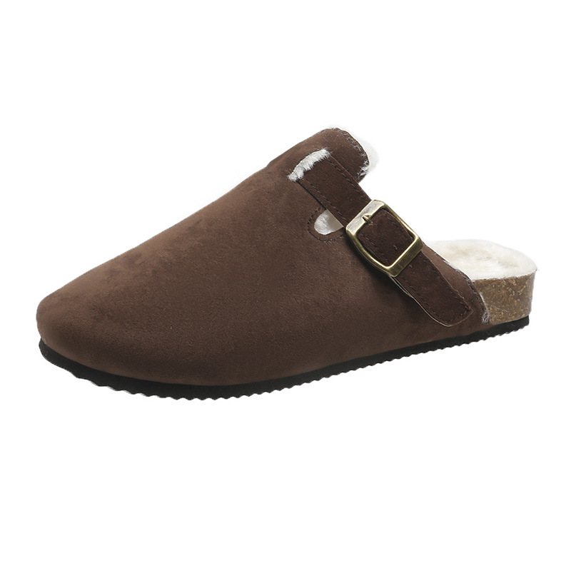 Designer slippers Baotou Half Dragged free Shipping One foot sandals Round head half drag Women wearing sandals outside 2025