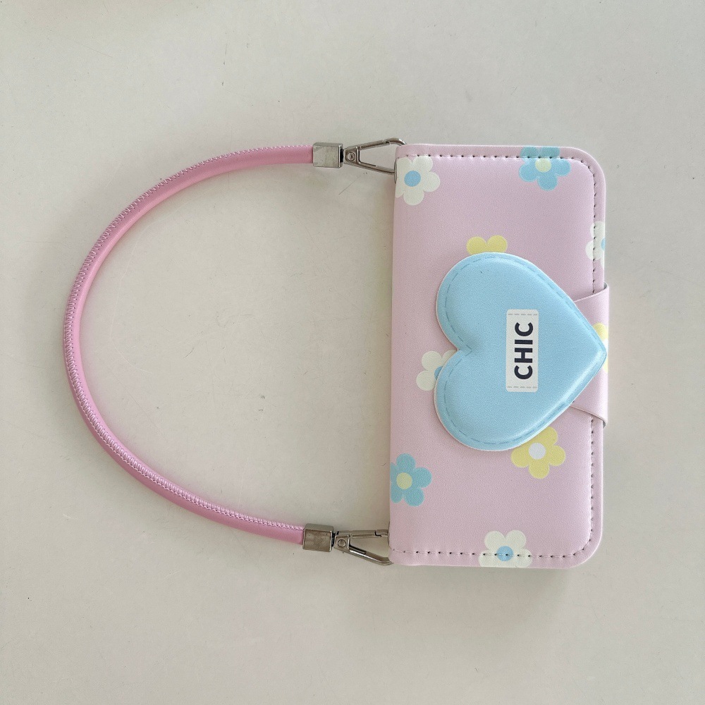 Flip Cover Heart Polka Dot Phone Case Compatible with iPhone 17/16 Pro Personalized Shockproof iPhone 15/14 Pro Max