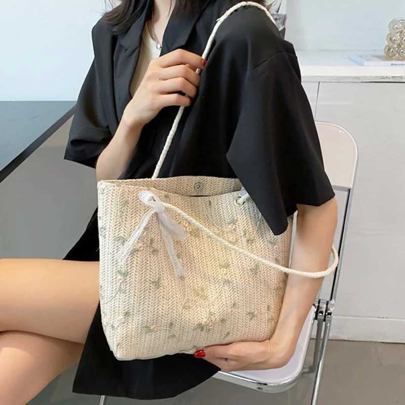 Handbag Women Lace Ins Straw Multi-purpose Single Shoulder Bag Female Fashion Large Capacity Hand Woven Totes For LadiesT2511112