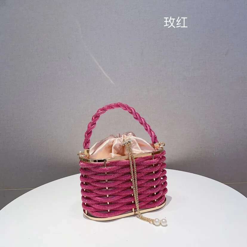 Women Black/Pink/Green/Blue/Fushia Wedding Stones Handbags Lady Top Handle Rhies Handbag For Party Crystal Clutches Bags