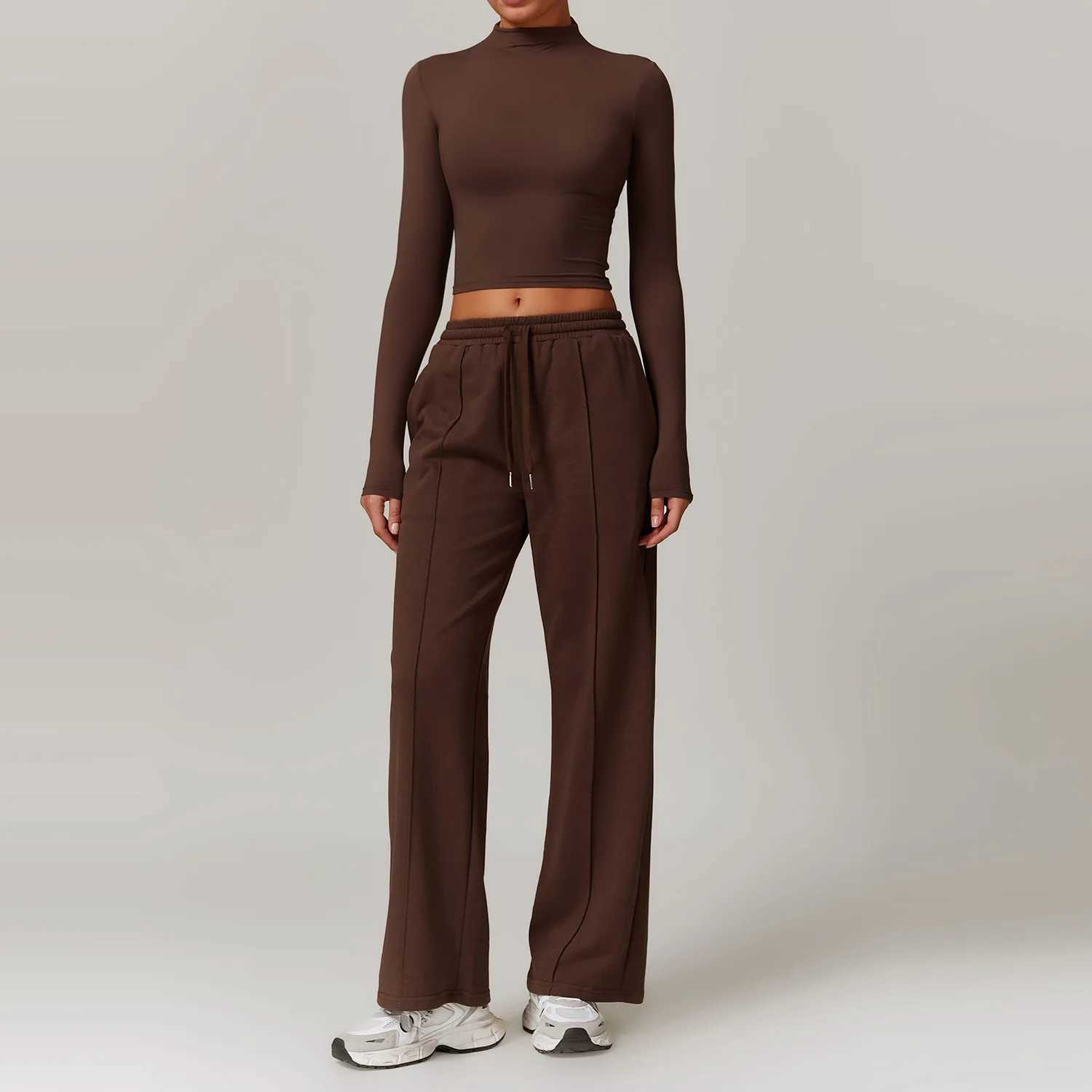 Yoga Set 2PCS Women Sportswear Push Up Workout Clothes Sports Suits Gym Legging Fitness Bra Crop Top Long Sleeve Athletic Wear J251112