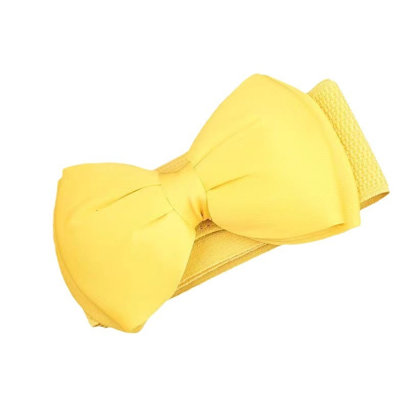 Korean version chiffon bow elastic waistband women's versatile decoration wide waist seal skirt belt dress accessories