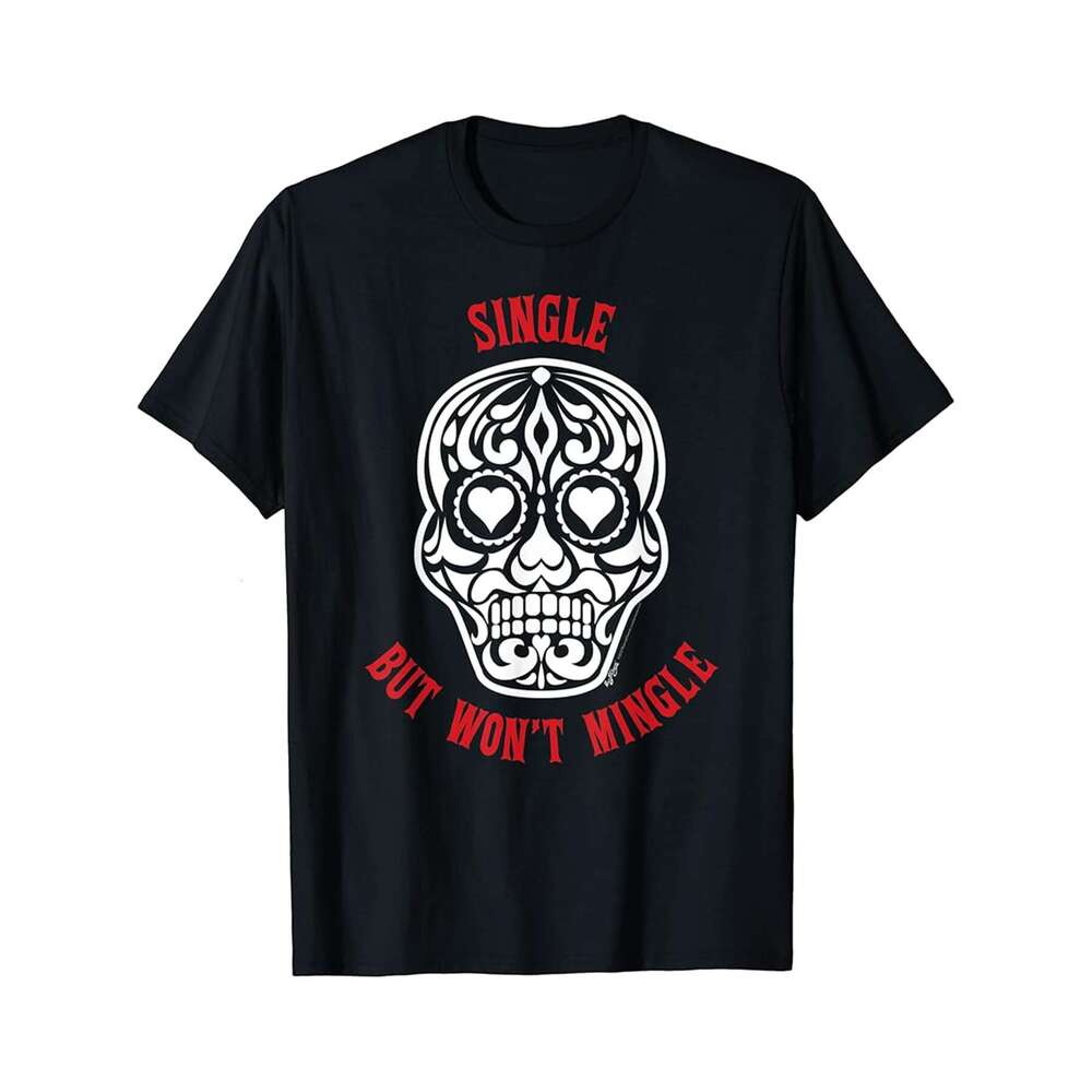 Designer T shirt Single Af Sugar Heart Skull Anti Valentines Day - 220g T shits