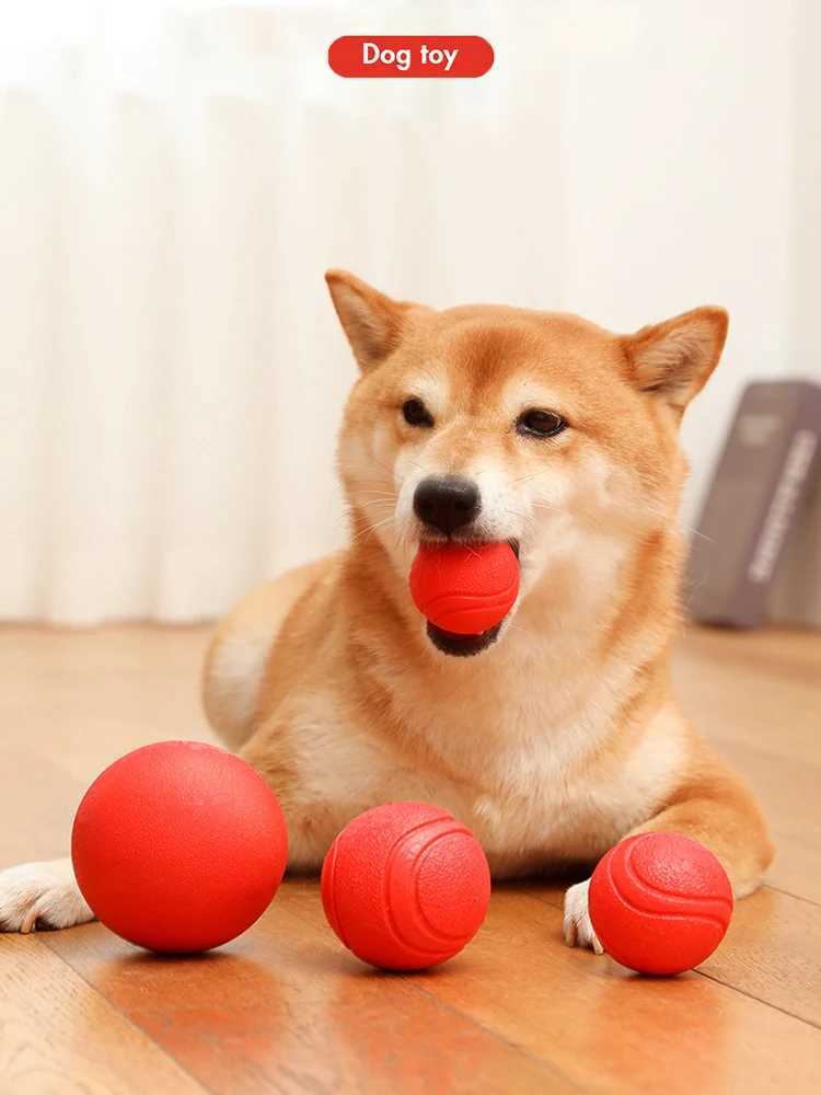 High Quality Madden S-XL size solid rubber bouncing bite resistant and indestructible dog training interactive pet toy plush ball T2504012