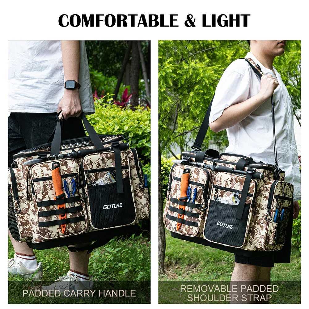 Goture Outdoor Camping Bags 53*29*38.5cm Shoulder Bag High Capacity 600D Oxford Cloth Multi-Purpose Fishing Tackle Bag Z250411