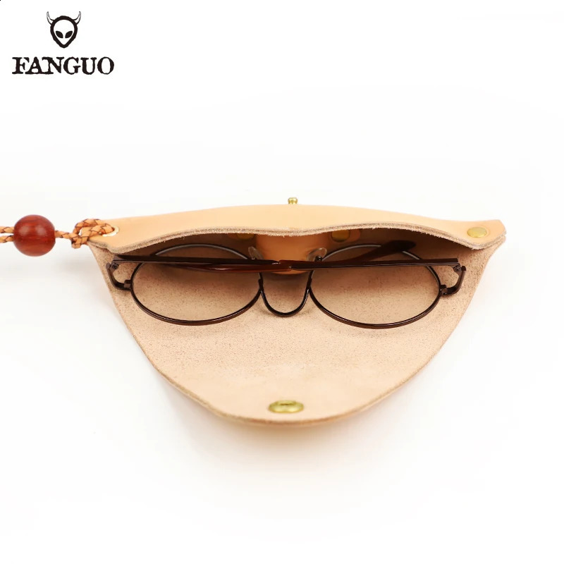 Cowhide Sunglasses Box Solid Color Sunglasses Bag Glass Protective Cover Genuine Leather Glasses Box 250409