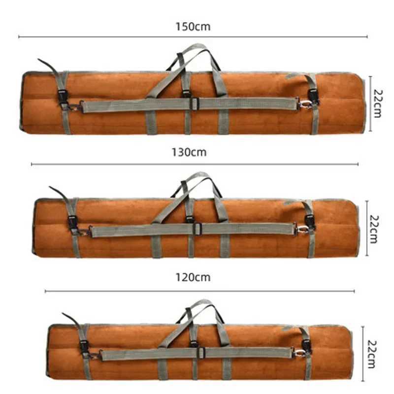 120cm 130cm 150cm Canvas Fishing Bag Waterproof Fishing Rod Umbrella Tackle Gear Storage Case Portable Roll Up Shoulder Bags Z250411
