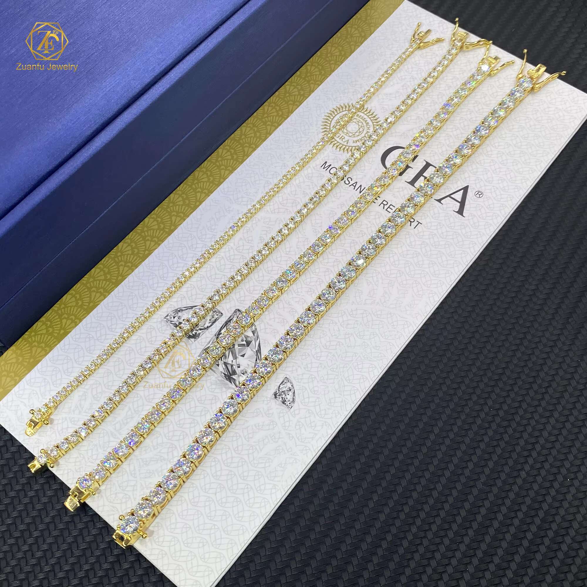 Shinny D VVS Moissanite Diamond Iced Out Hip Hop Bracelet Pass Diamond Tester 3mm 4mm 5mm LAB Moissanite Tennis Bracelet