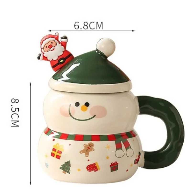 Christmas Creative Christmas Ceramic Cup Cartoon Snowman Mugs Gift Box for Christmas Household Coffee Mug Milk Cup Y251112