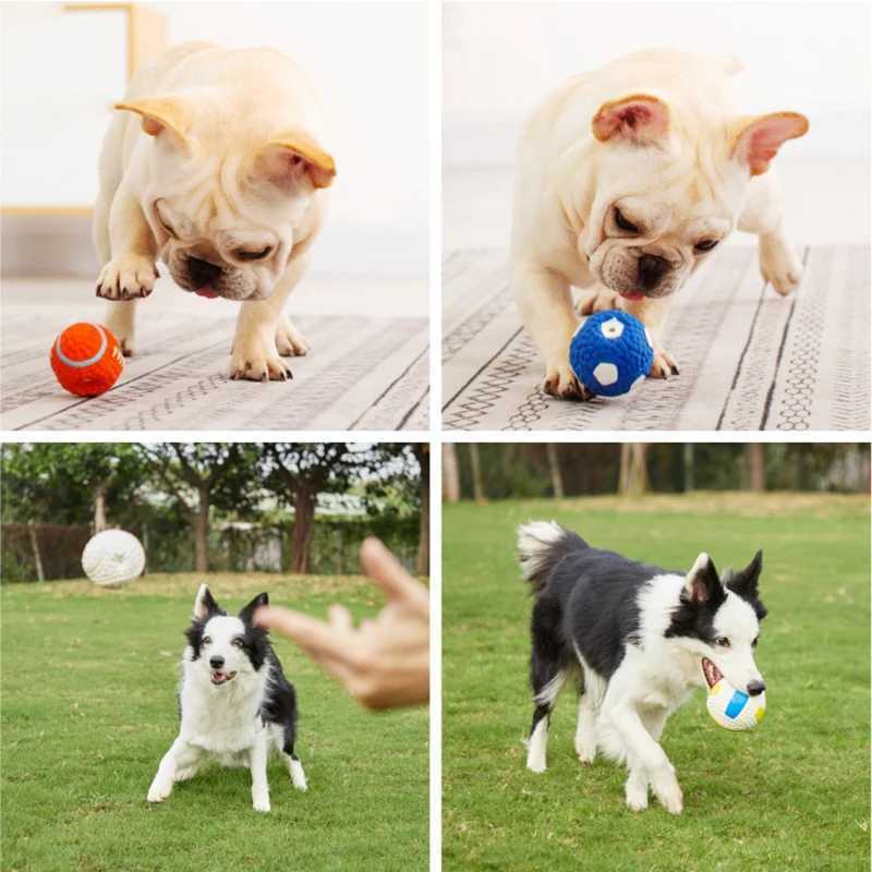 High Quality Soft pet ball squeeze for small and large dogs rugby tennis volleyball basketball latex teeth cleaning training toys T2504012