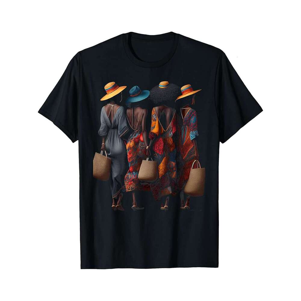Designer T shirt Sistas Afro Men Together Graphic Tees for Men and Girls - 220g T shits