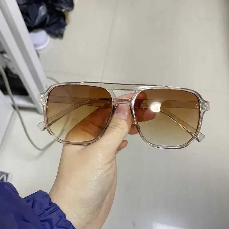 Classic Oversized Pilot Sunglasses Women Vintage Double Bridge Big Sun Shades Glasses Unisex Yellow Driving Eyewear UV400 Shades Z250411