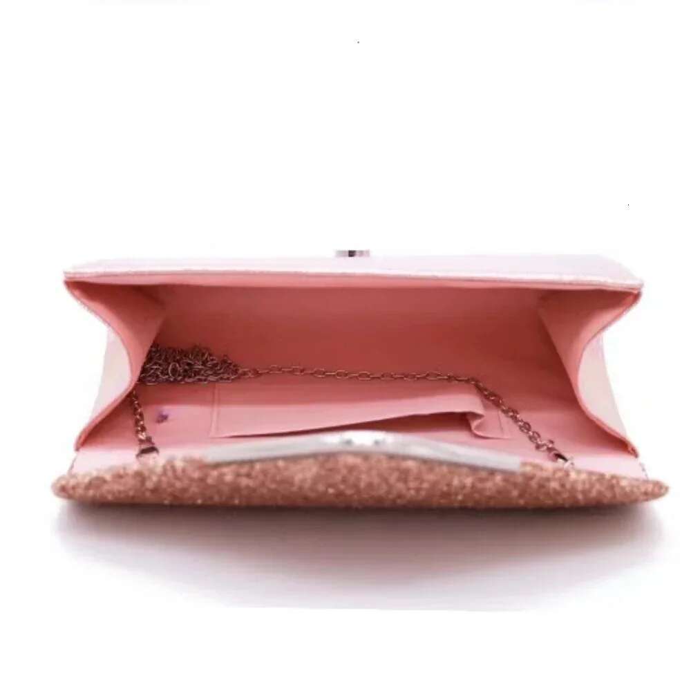 Party Purses and Handbags Sier Women Evening Envelope Handbag Prom Sequin Clutch Purse Chain Shoulder Cross Body Bag For