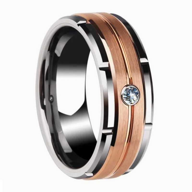 Classic stainless steel mens ring with dual color electroplating fashionable and simple ring jewelry accessories direct shipping size 6-13XJ250412