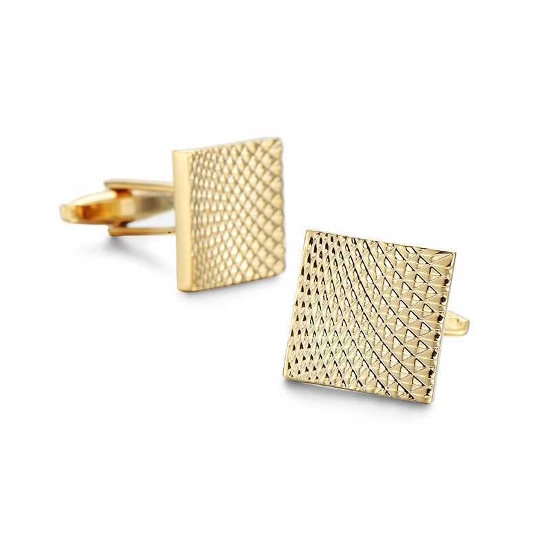 Mens French shirt cufflinks high-end sleeves nails classic square pattern cuff buttons business set accessories jewelryT250412