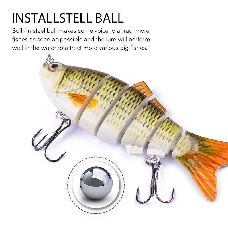 Hanlin Set 4 Inch 16.5g Fishing Lures Multi Jointed Wobblers Swimbait Hard Artificial Bait Crankbait Sinking Pike Bass Tackle Z250411