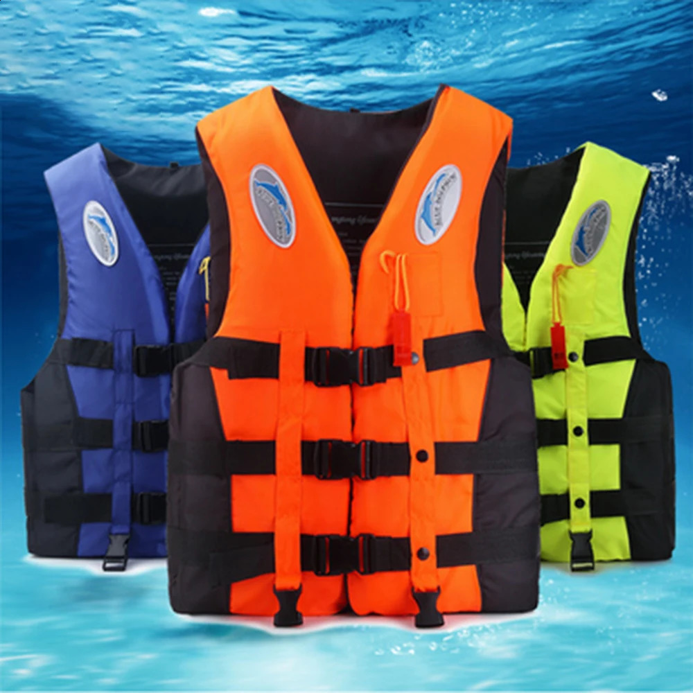 Outdoor Adult Swimming Life Jacket Adjustable Buoyancy Survival Suit Polyester Children Life Vest With Whistle 250411