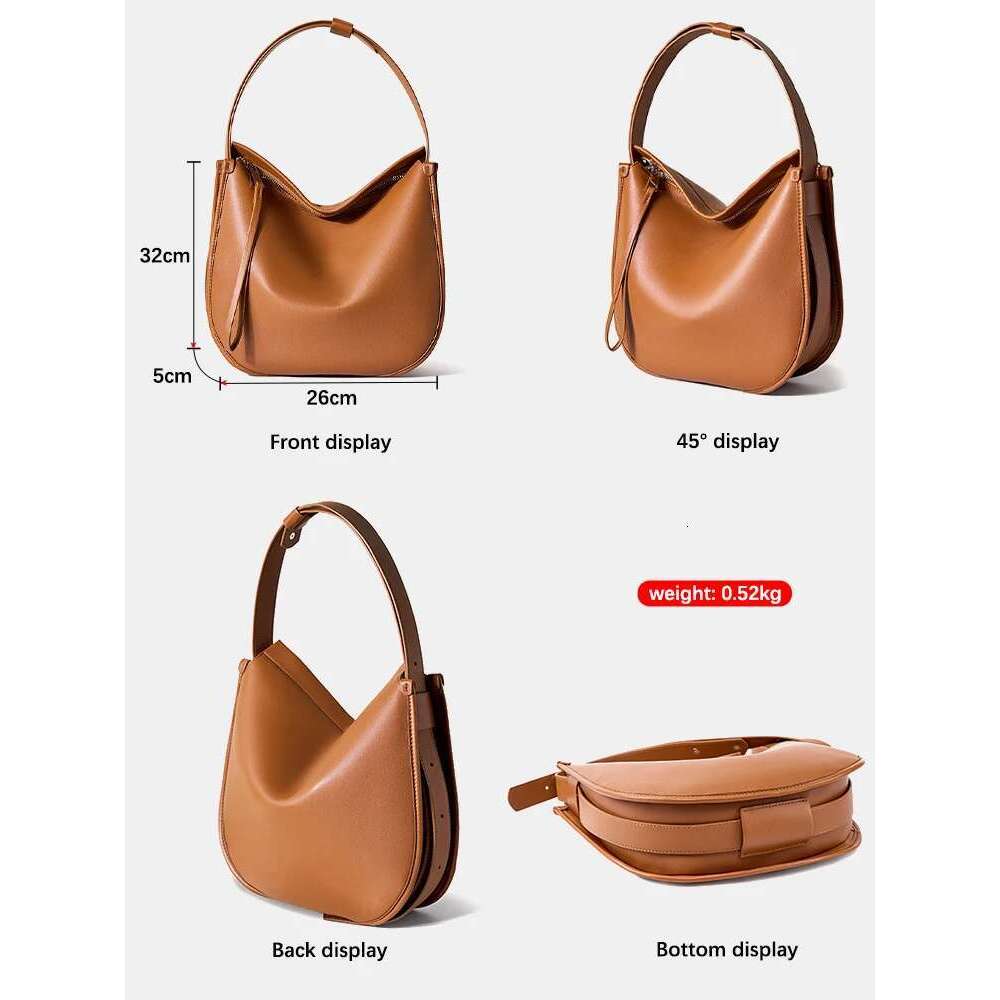 Designer Bag Zency Women Brown Messenger Soft Leather Fashion Girl Handbags Designer Shoulder Large Capacity Hobo Bag Satchel 2024