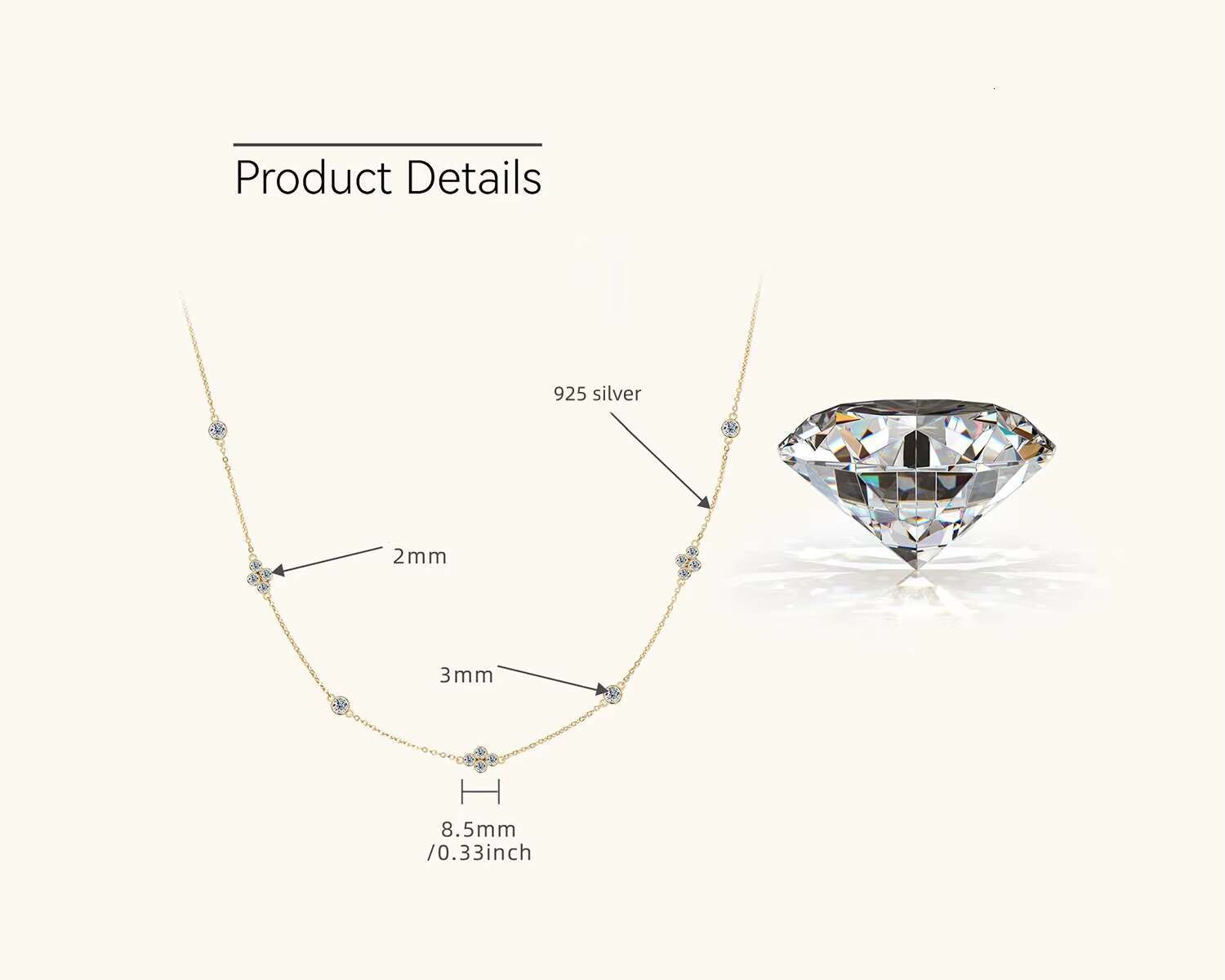 Wholesale Grade D 0.76ct Moissanite Necklaces 925 Sterling Silver Clover Moissanite Diamond Jewelry Necklace for Women
