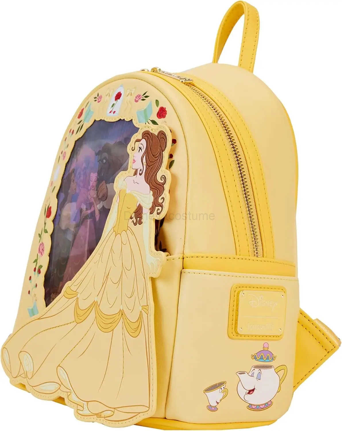 Disney Beauty and Beast Scene Mini Backpack Beauty Princess Cartoon Shoulder Mini Childrens Backpack Girl Birthday Gift X250412