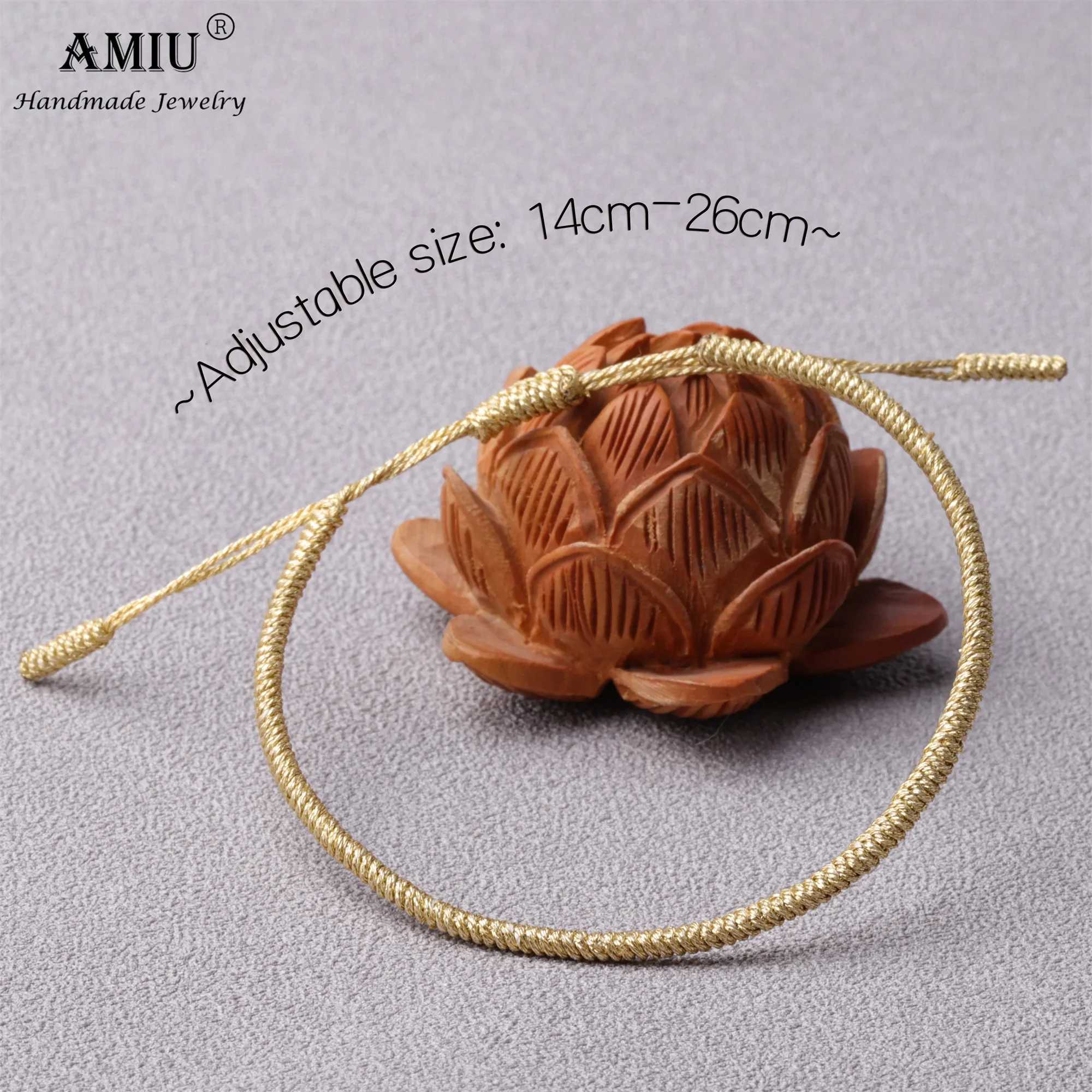 AMIU Metallic Colors Tibetan Handmade Buddhist Lucky Bracelets Bangles For Women Men Rope Knots Amulet Gift Braided BraceletC250411