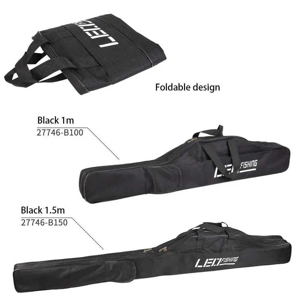 Collapsible Fishing Rod Bags Double Layer Large Capacity 420D Oxford Cloth Sea Fishing Tackle Foldable Package 1m 1.5m Z250411