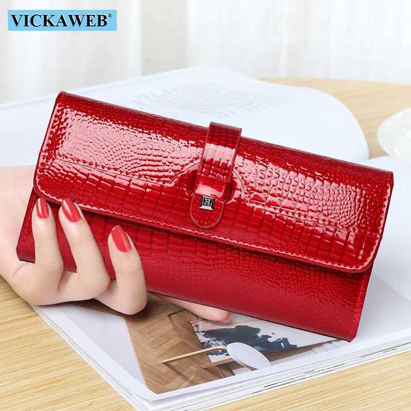 Free Gift Womens Leather Wallet Long Womens 3-Folder Clutch Money Bag Design Wallet Fashion AE605-25 Z250411