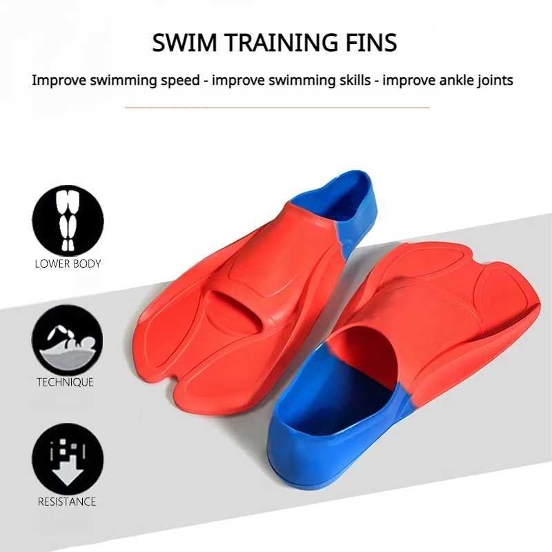 Adult professional flip diving inflatable flip frog shoes childrens training swimming equipment free diving short finsY250412