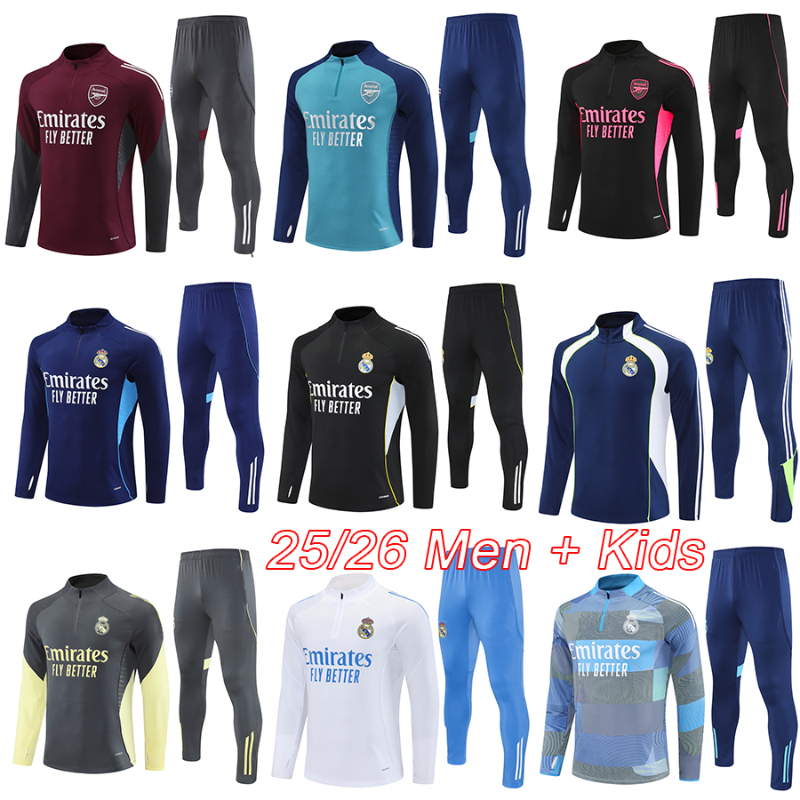 2025 2026 Arsen Madridsoccer tracksuit training kit Mens and kids 24 25 26 football tracksuit kits survetement enfant chandal futbol tuta calcio