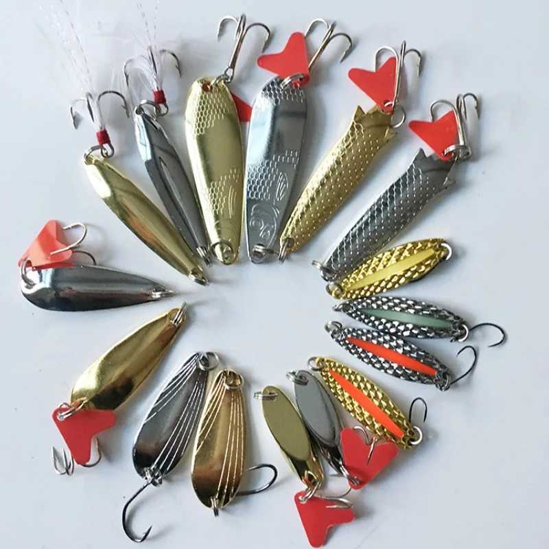 Fishing Lure Kit 16 pcs sets Trolling Jigging Lure Metal Spoon For Bass Pike Crank Tackle Accessories With Box Wobblers Kit Z250411