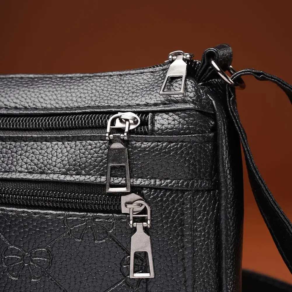 Casual Crossbody Bag Simple Large Capacity Multi-layered Shoulder Bag for Mom Fashionable Vintage PU Leather Polyester LiningT2511112