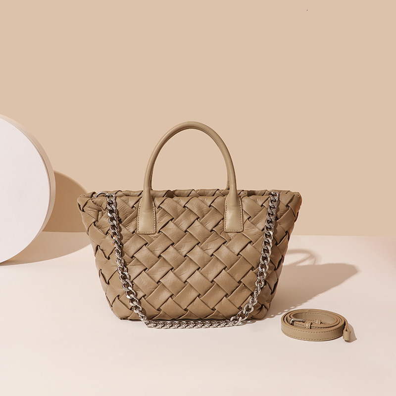 Basket Woven Bag Women's Retro Fashion PU Leather Handbag Designer Crossbody Bag
