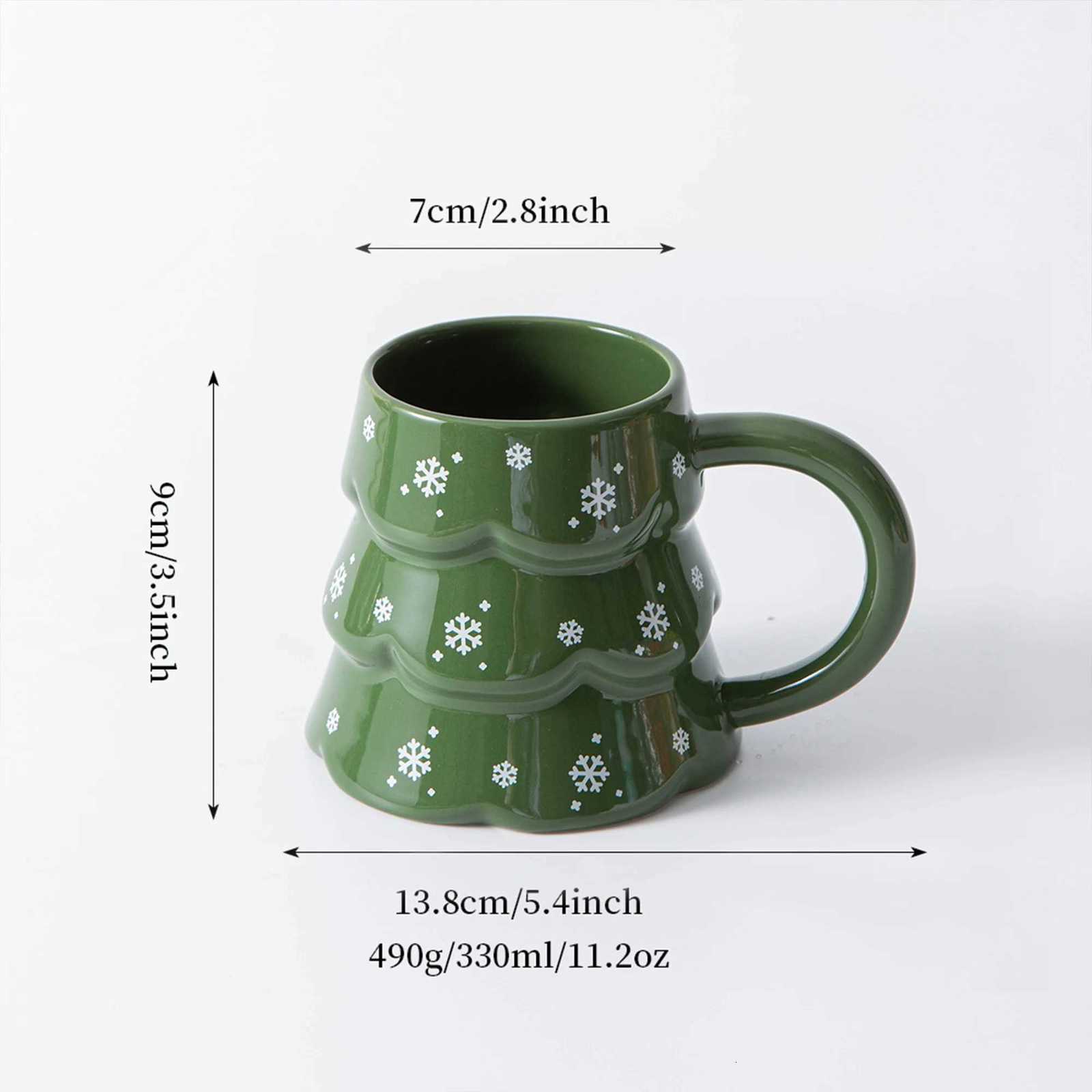 Christmas 1PC Christmas Tree Shaped Mug Creative Ceramic Coffee Cup for Home Living Room Restaurant Office Coffee Latte Milk Drinks Y251112
