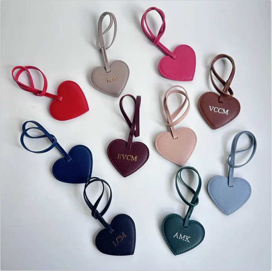 Free Initials Personalized Women PU leather Peach bag Pendant high level Keychain charm Black to school gift backbag DecorationW251112