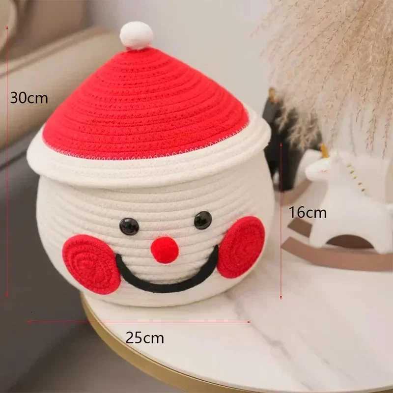 Hand Woven Storage Basket Cotton Rope Cute Basket Snack Toys Organizer Desktop Make Up Storage Box He Decor Y251112