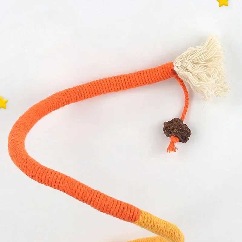 Cat Chewing Toy Interactive Plush Cotton Rope Toy Silver Vine Cat Teasing Toy Cleaning Mouth Cat Playing Toy Pet Supplies Accessories Y250412