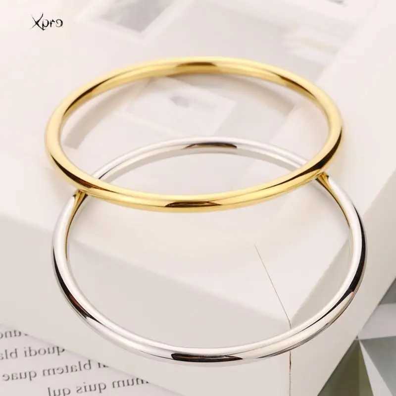 Fashionable Stainless Steel Bracelet For Women Round Minimalist Elegant Gold Color Bracelet Womens Accessories Popular JewelryC250411