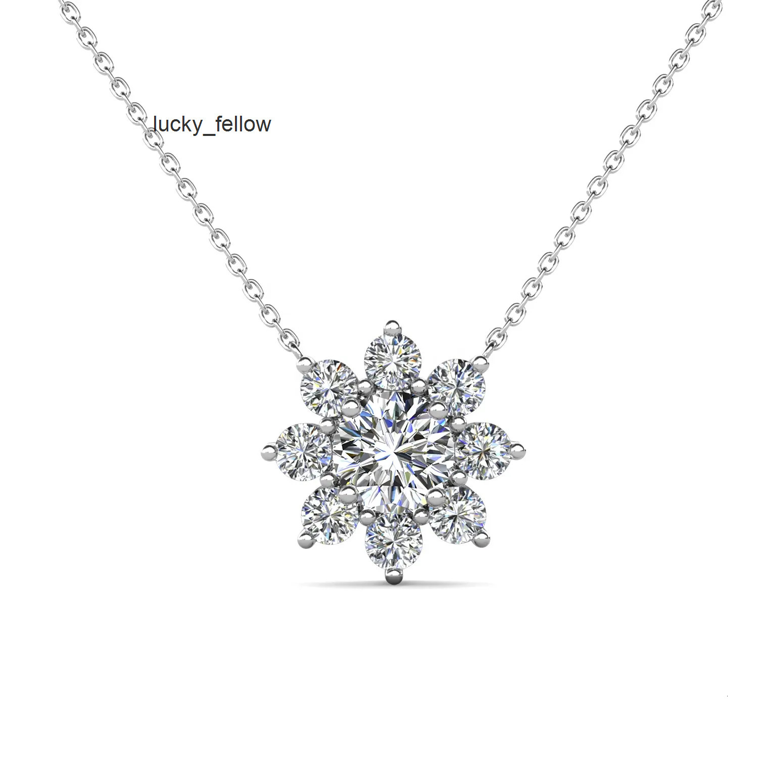 Wholesale Women Luxury 1ct Moissanite Pendant 925 Sterling Silver Sunflower Necklace Pendant Fine Jewelry for Gift