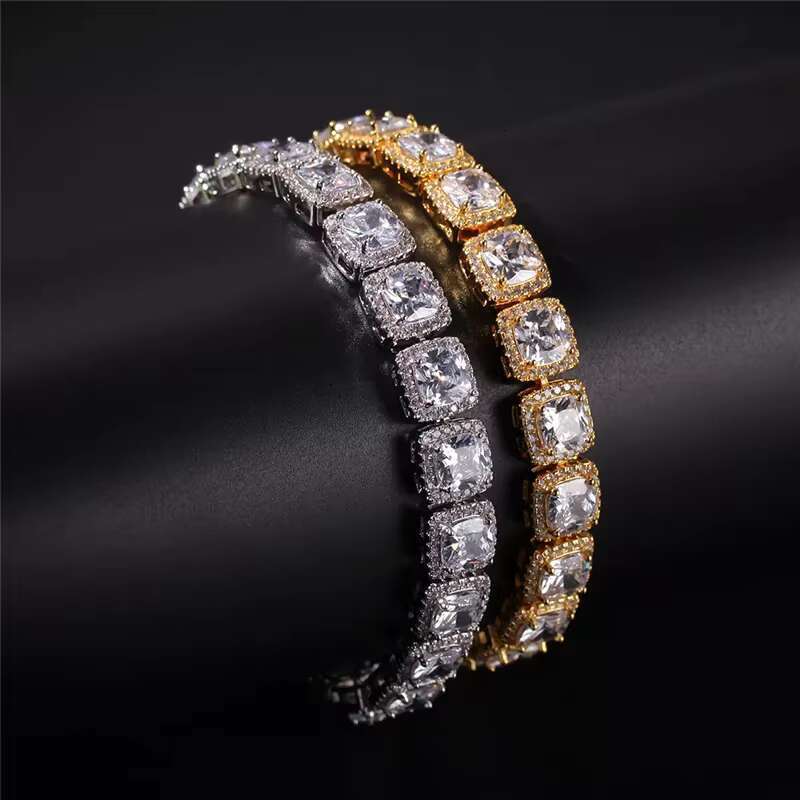 Factory Price Hip Hop Dia Jewelry VVS Moissanite Sier 6-12MM Iced Out Cuban Bracelet for Men