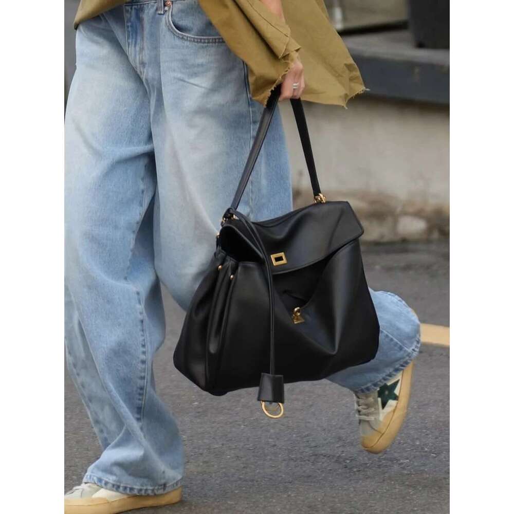 New Rodeobag Leather Kelly Women's Large Capacity Advanced Lock Fashion High Sense Tote Bag