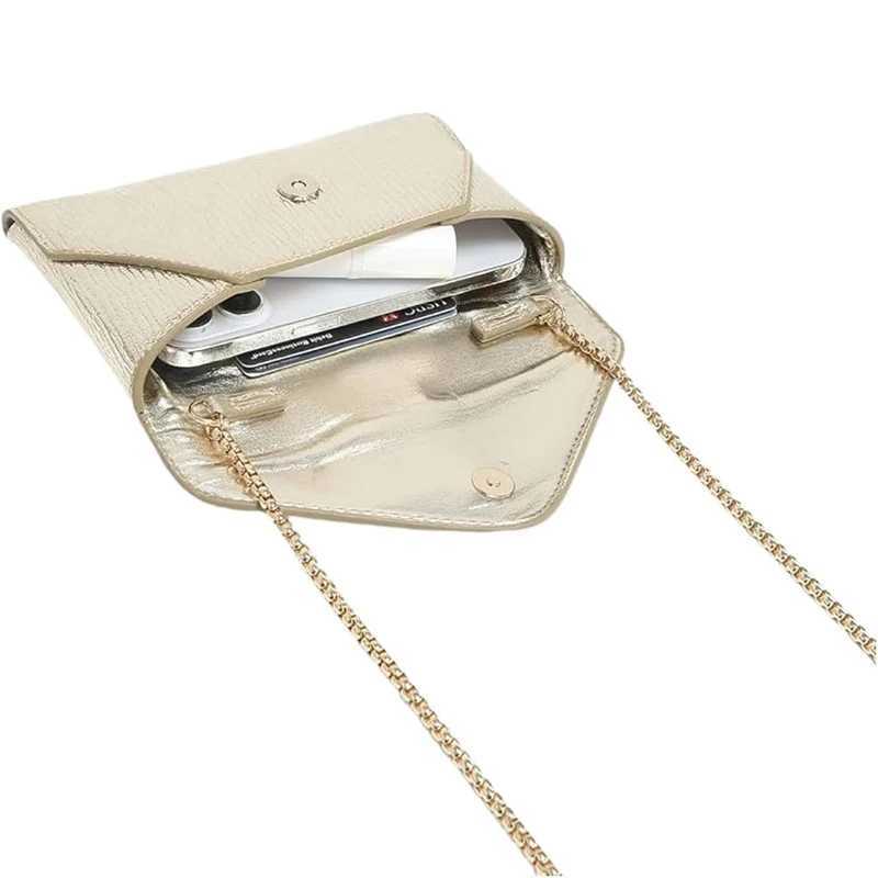 Womens Foldable Small Square Shoulder Bag Mini Chain Envelope Cross Body Bag Womens Club Handbag WalletXJ250412