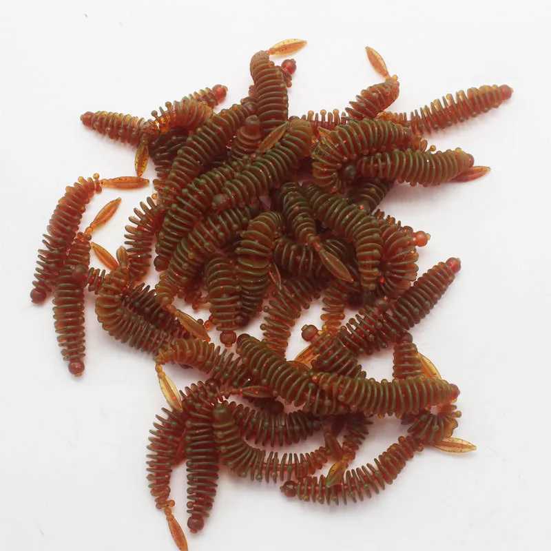 10Pcs Fishing soft Lures Jig Trout Worm Soft Baits 5.5cm/1g Artificial Sea Worms Earthworm Fishing Soft Lures Wobblers Tackle Z250411